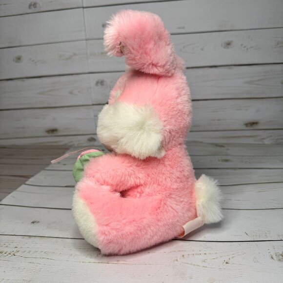 Vtg 1995 Fordlet International Pink Bunny Rabbit Plush 10" Stuffed Animal w/ Bow - Picture 5 of 10
